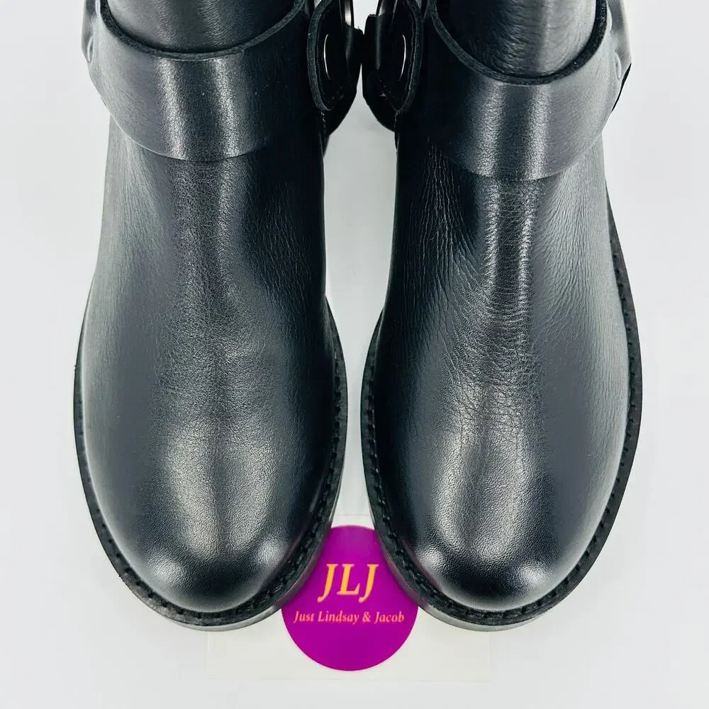 Frye Women's Veronica Flex Harness Black Leather Ankle Boots 41541 Size 6